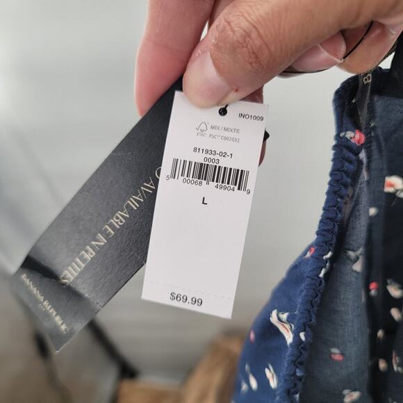 Banana Republic Factory Ruffle Fit-and-Flare Dress Size L NWT - Picture 4 of 6